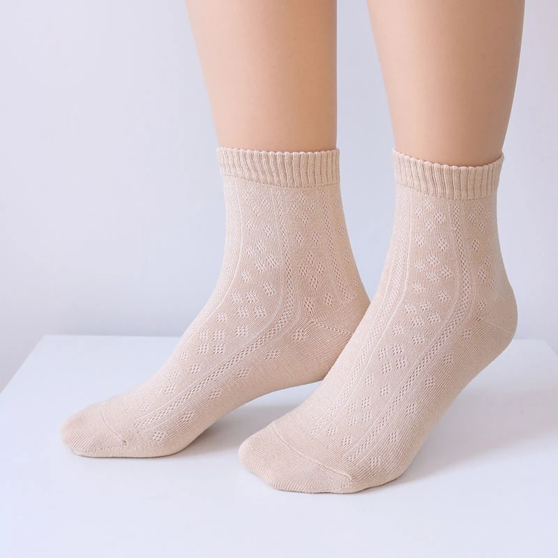 Birdtree, 3PCS 55% Silk Anti Odor Socks, Women's Breathable Sleep Wear, Floor Socks, High Elastic, Spring Summer Autumn A61015JF