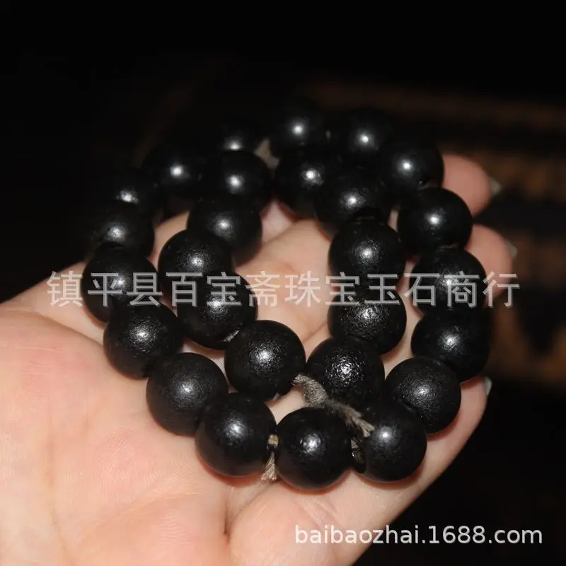 Old Agate Sugar Beads Bracelet Bracelet Wrapped Pulp Old Black Agate Large Aperture Round Beads Beads String