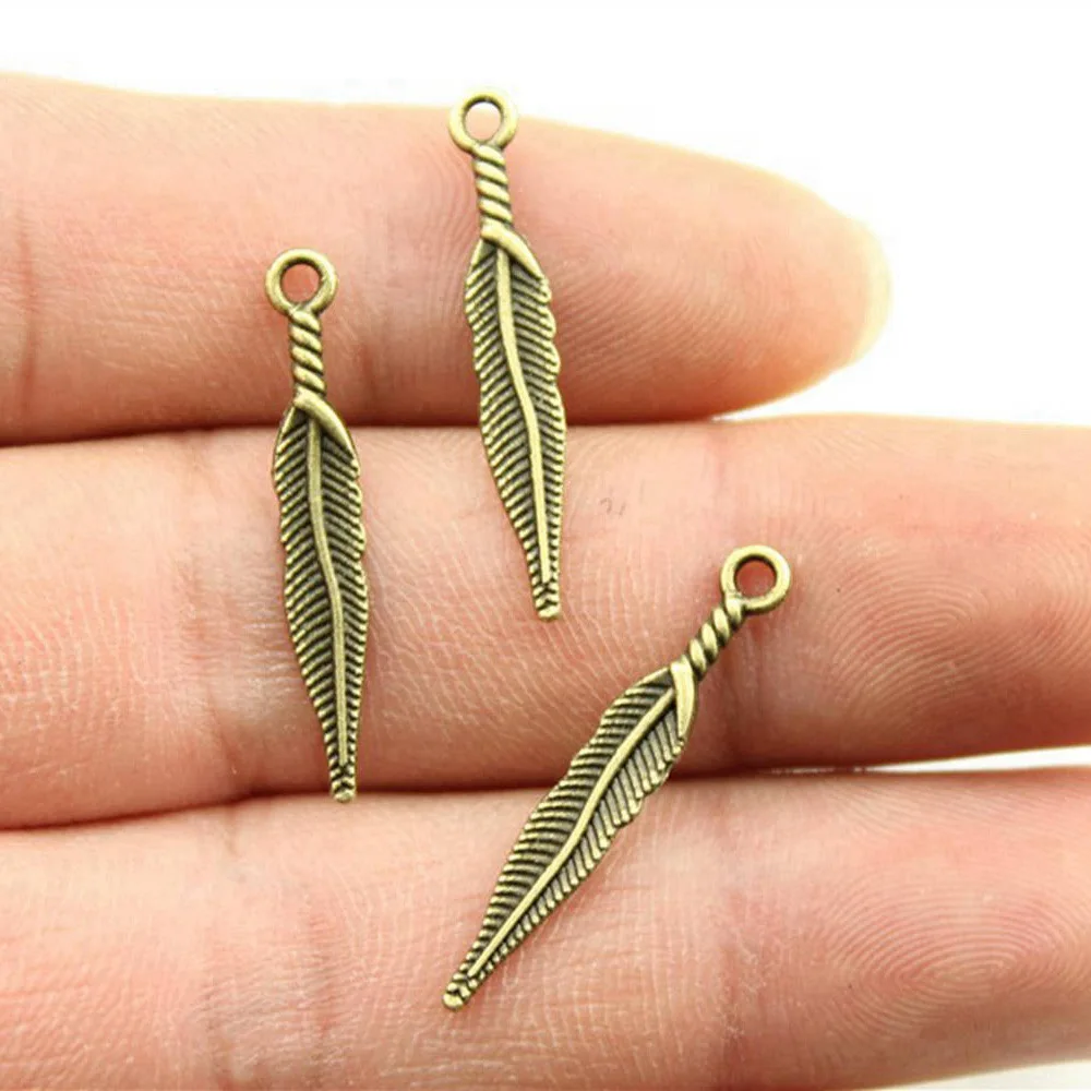 Jewelry For Woman Feather Charms For You Car Accessories 40pcs