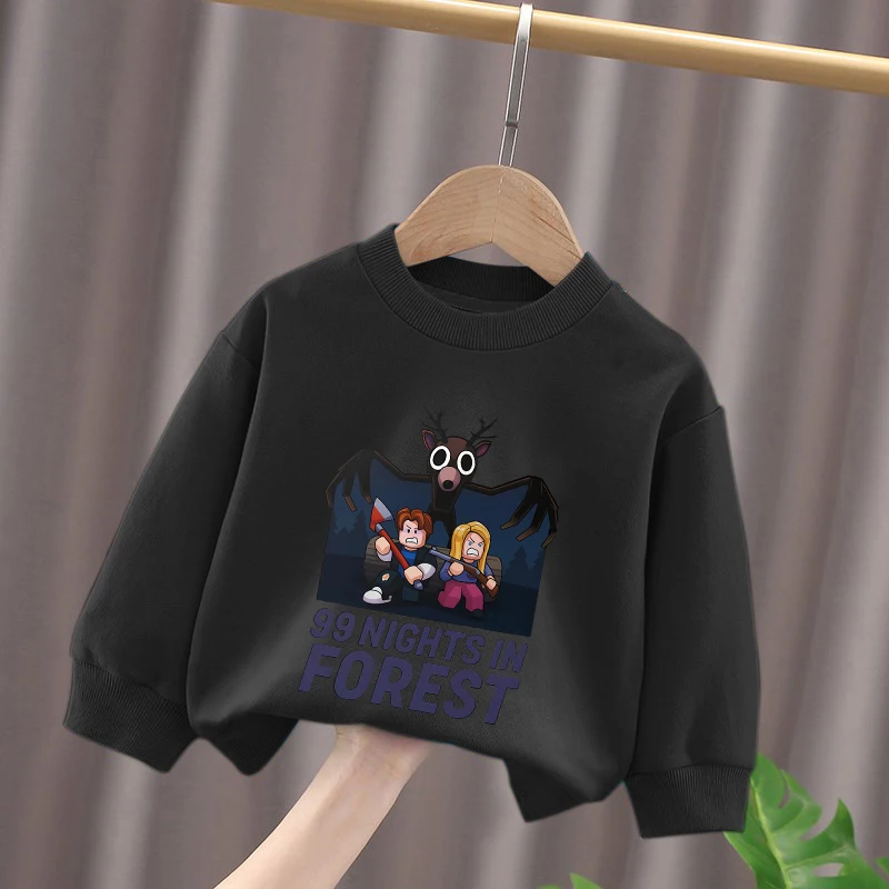 جديد 99 ليال في الغابات الأطفال هوديس بنين بنات يوميا عارضة البلوز الكرتون أنيمي طويلة الأكمام أعلى طفل هدية عيد ميلاد #4