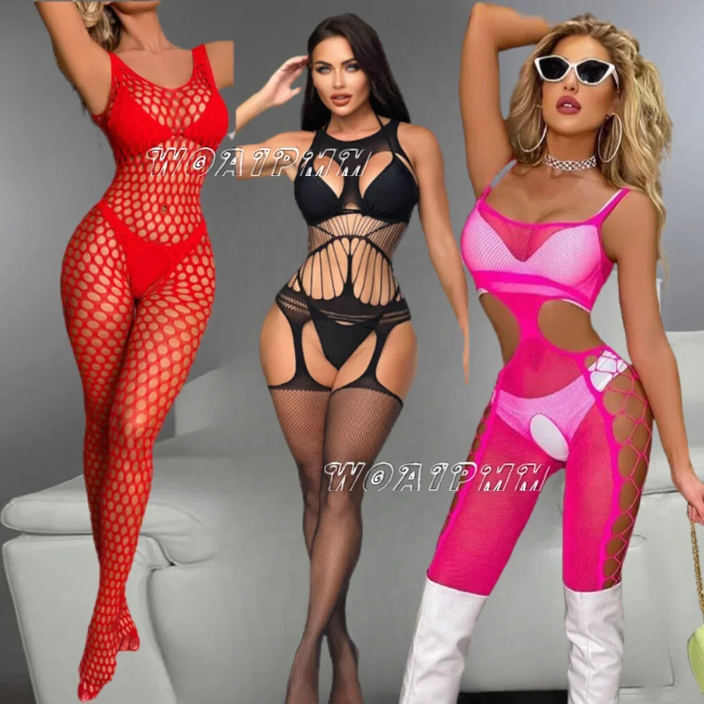 

Женское нижнее белье, женские ажурные полые прозрачные чулки для всего тела, костюмы, женские эротические колготки, нижнее белье, одежда, комбинезон