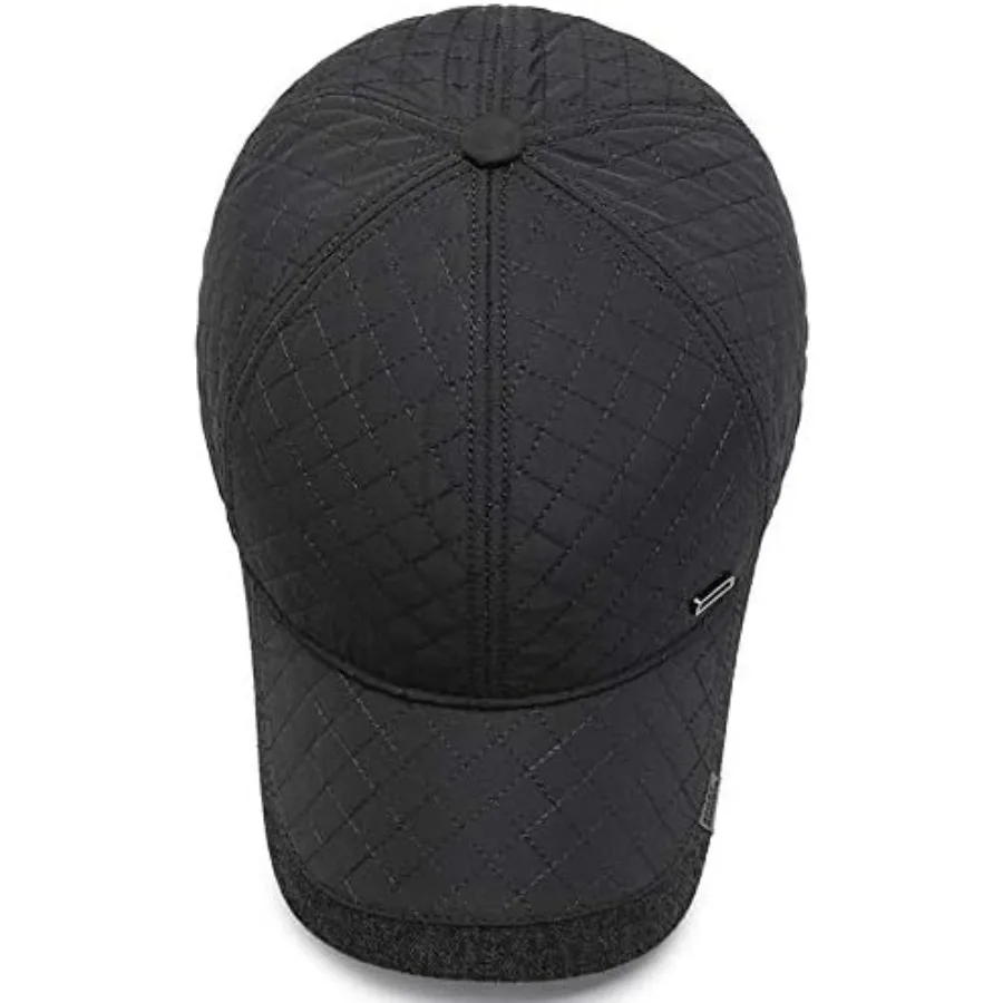 Topi Bisbol Musim Dingin Topi Musim Dingin Pria dengan Penutup Telinga Topi Cuaca Dingin yang Dapat Disesuaikan