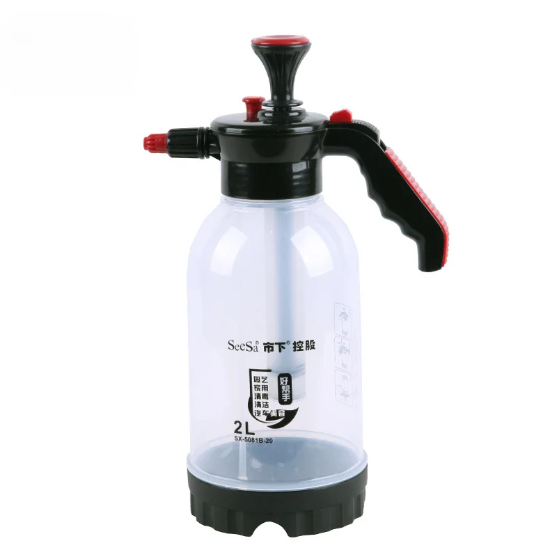 

2L Manual Air Pressure Spray Kettle Gardening Moisturizing Plastic Sprayer Transparent Handheld Spray Kettle Foam Spray Kettle