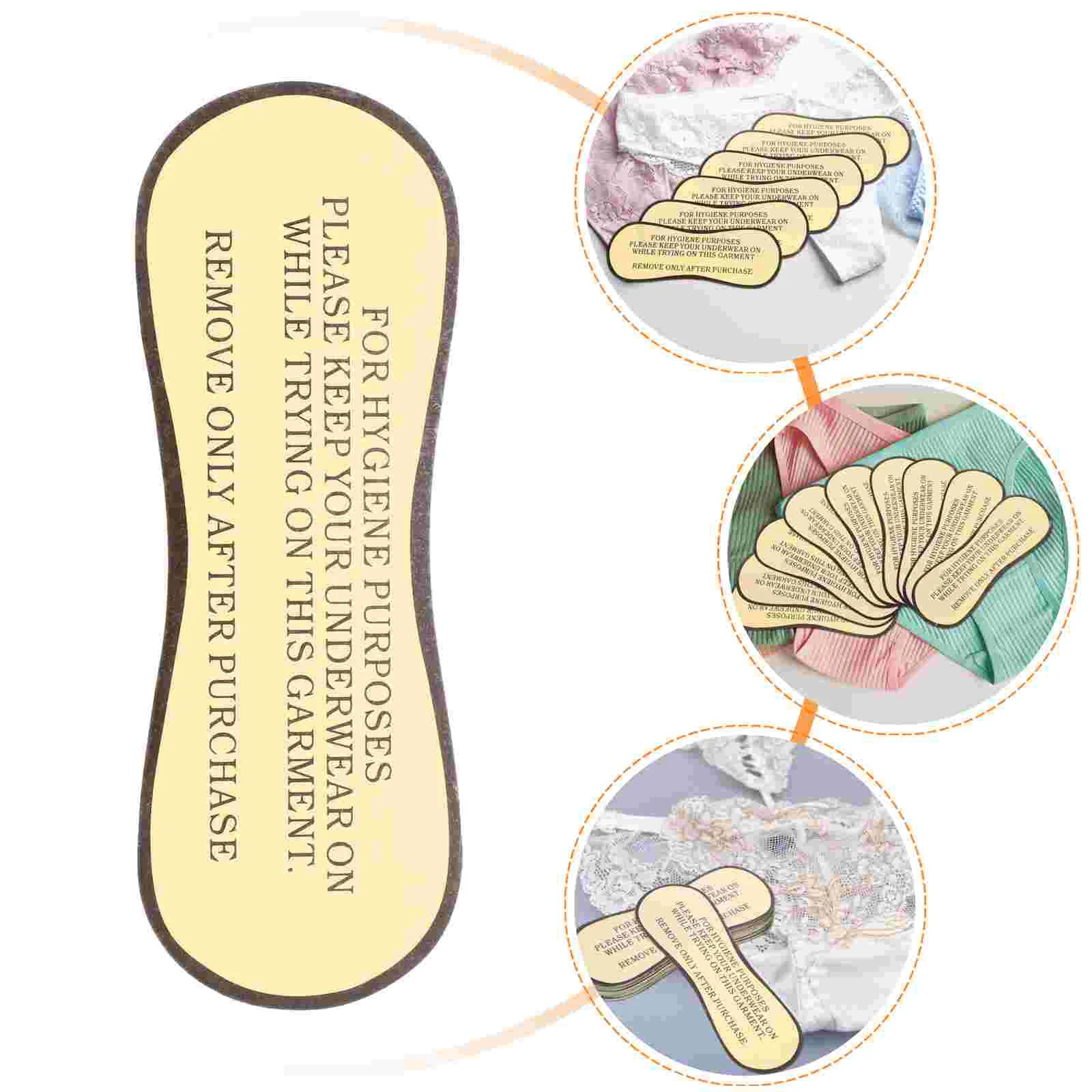 

50 Pcs Swimsuit Trunk Tags Protective Lingerie Pants Liner Bikini Adhesive Fitting Pvc Self-adhesive Labels for Swimsuits Woman