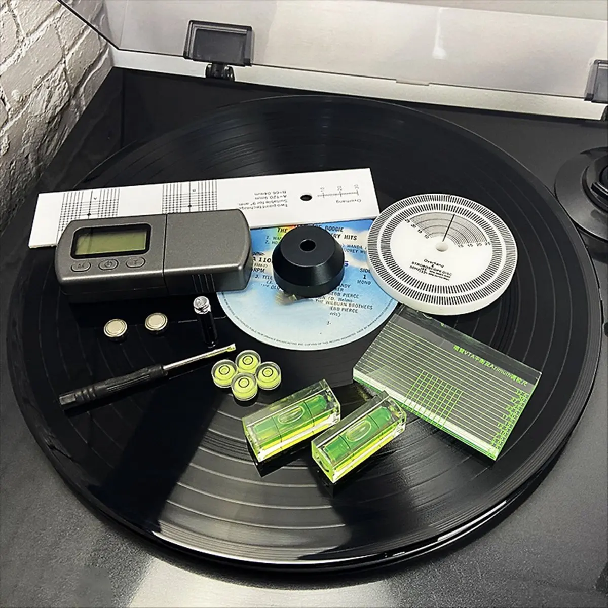 Top Sale Useful Pickup Calibration 45 RPM Adapter LCD Digital Dynamomter Turntable Stylus Vinyl Phono Tuning Kit