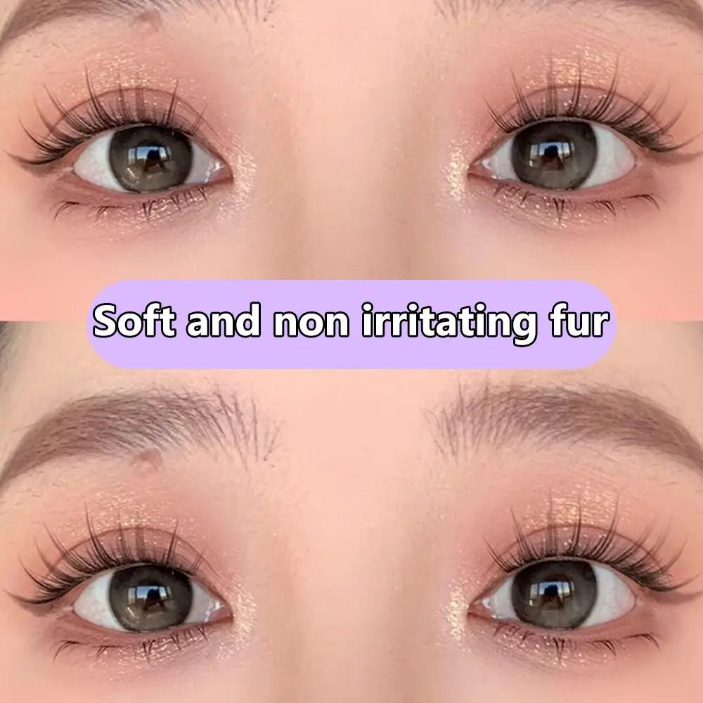 With Jelly Glue Strips 3D False Eyelashes Glue Free Anime Cosplay Segmented False Eyelashes Handmade Nude Makeup