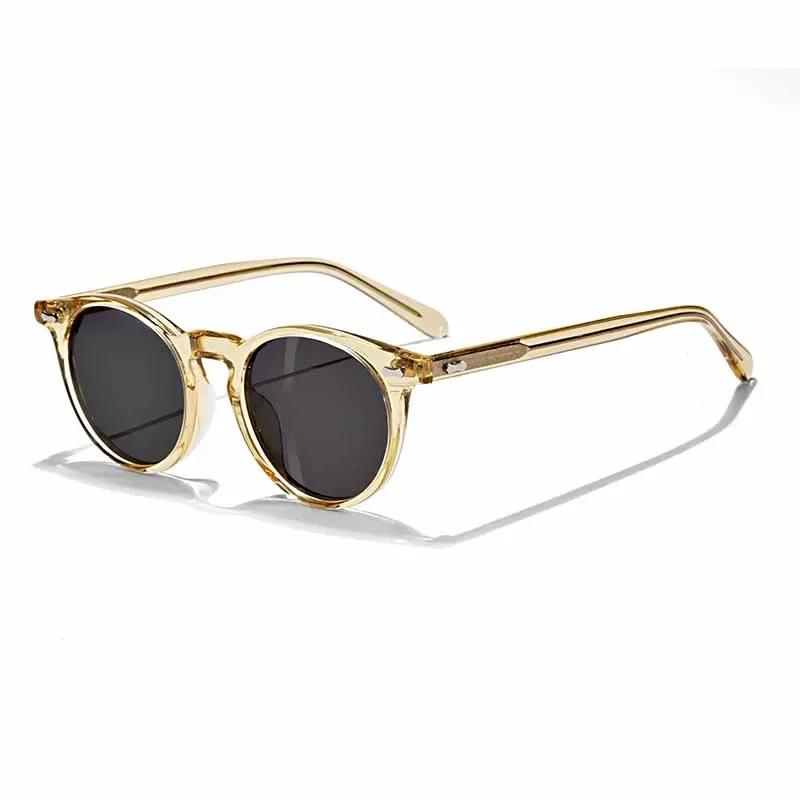 Fashion Sunglasses for Women  High-quality Round Tortoiseshell Color Acetate Handmade UV400 Outdoor Driving Men's SUN GLASSES