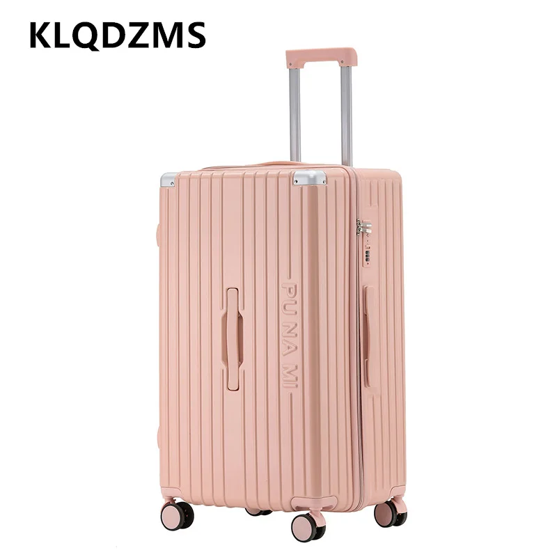 KLQDZMS casing troli kapasitas besar pria, koper beroda roda Universal 20 "24" 26 "28 inci