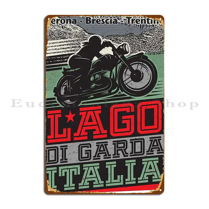 Lago Di Garda Lake Garda Italy Studio838 Metal Plaque Retro Bar Cinema Designs Pub Tin Sign Poster