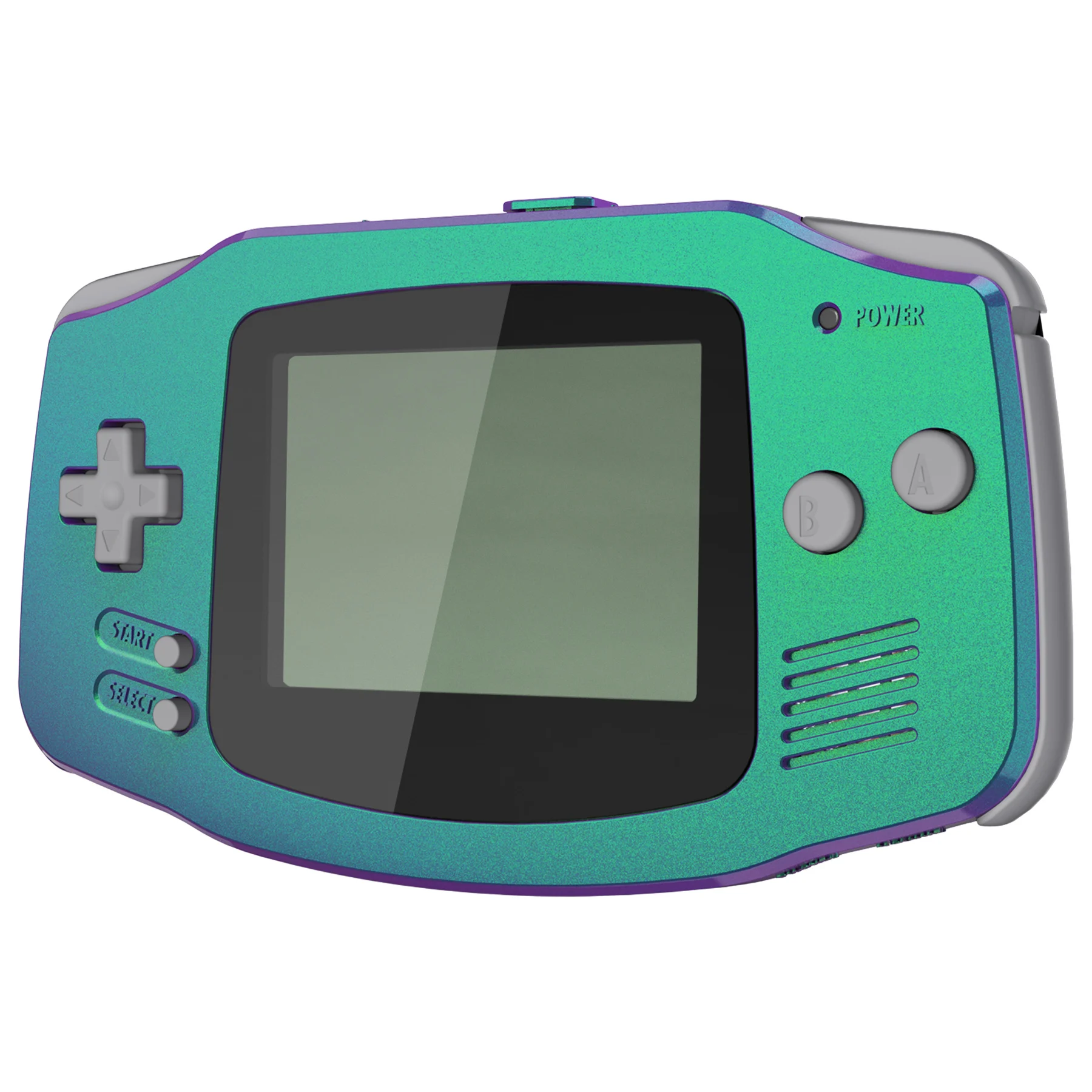 eXtremeRate IPS Ready Upgraded Replacement Shell Full Housing Cover Buttons for Gameboy Advance - Chameleon Green Purple