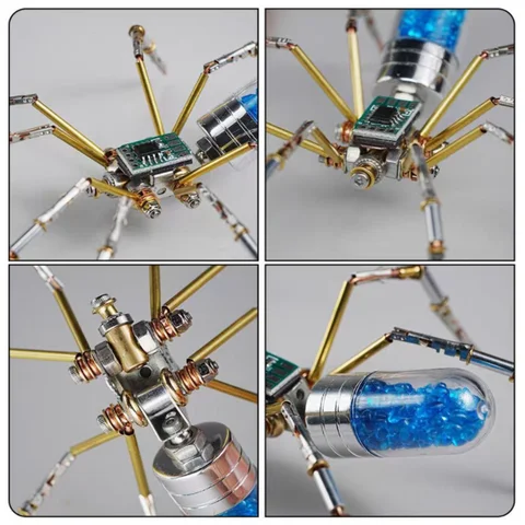 Mechanical Spider Metal DIY 3D Insect Brass Puzzle Model Kits Puzzle for Adults Steampunk Electric Mechanical Assembly DIY Gift