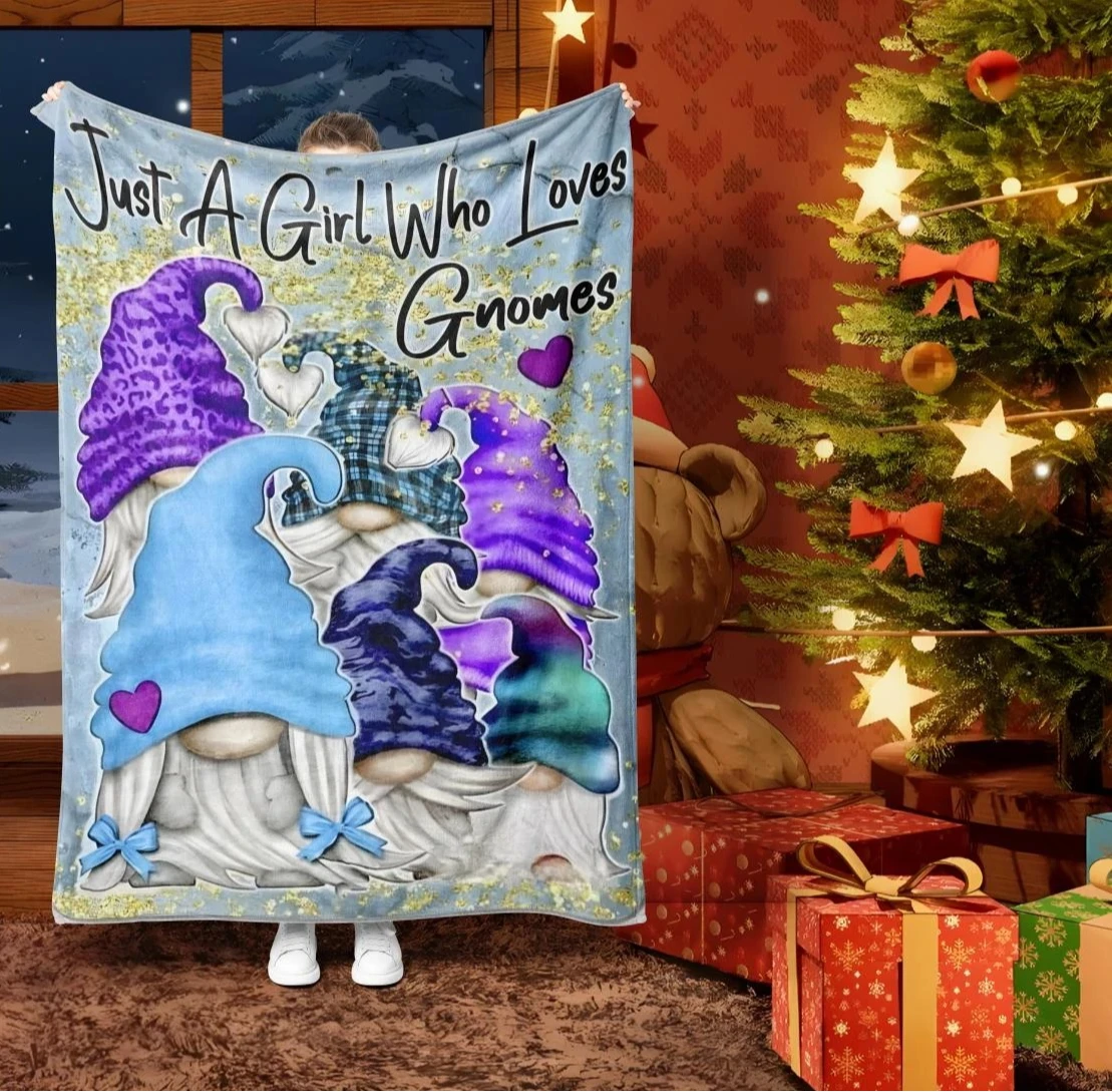 1PC Xmas Gnomes Throw Blankets Christmas Stocking Snowflake Snowman Blanket New Year Decor for Home Sofa Bed Car Festival gifts