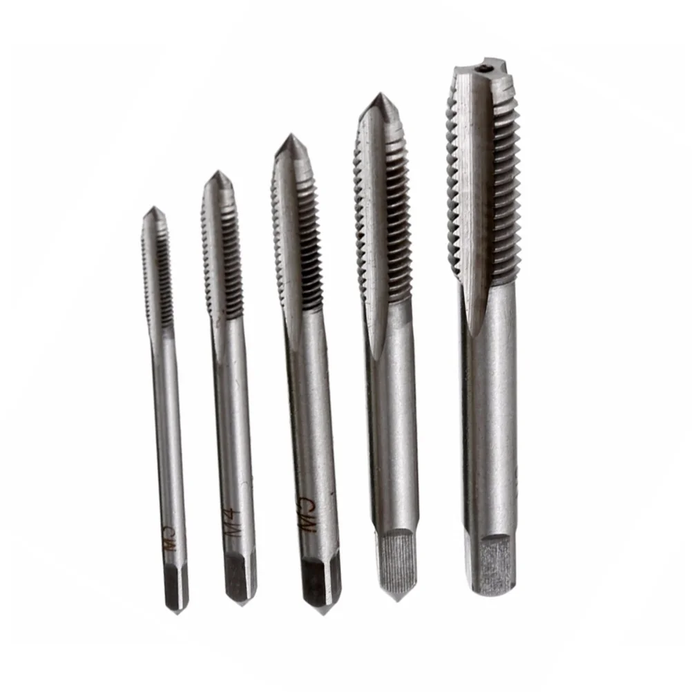 

5Pcs Machine Screw Thread Metric Plug Tap Set Spiral Point Spiral Tip M5 M8 Durable for Auto Repair