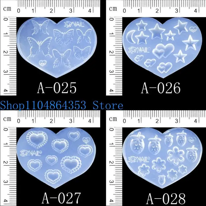 652F 28Pcs Silicone Mold Art Decoration Resin Casting Molds for Manicure Craft