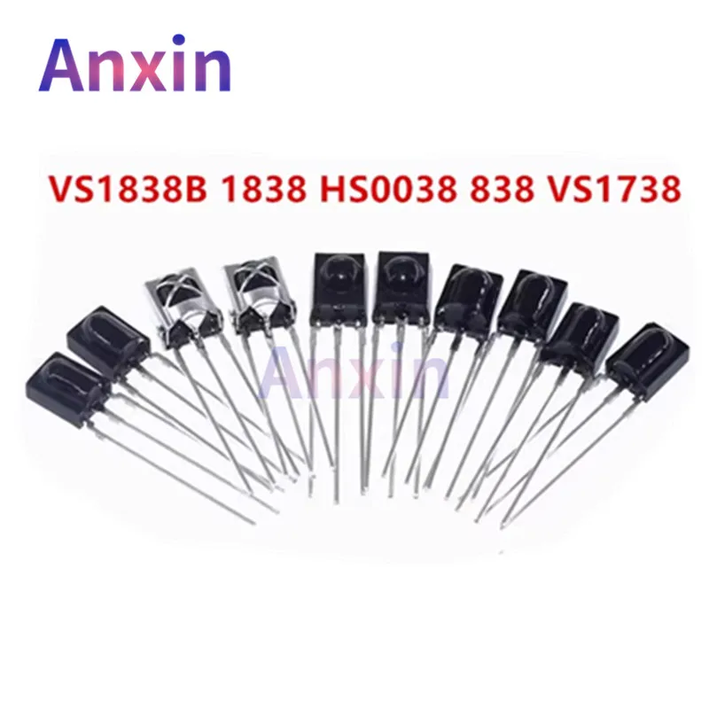 

10PCS VS1838 1738 0038 CHQ0038L Universal Receiver 38kHz Infrared Receiver Tube Remote Control Reception 3Pin Round head HX1838