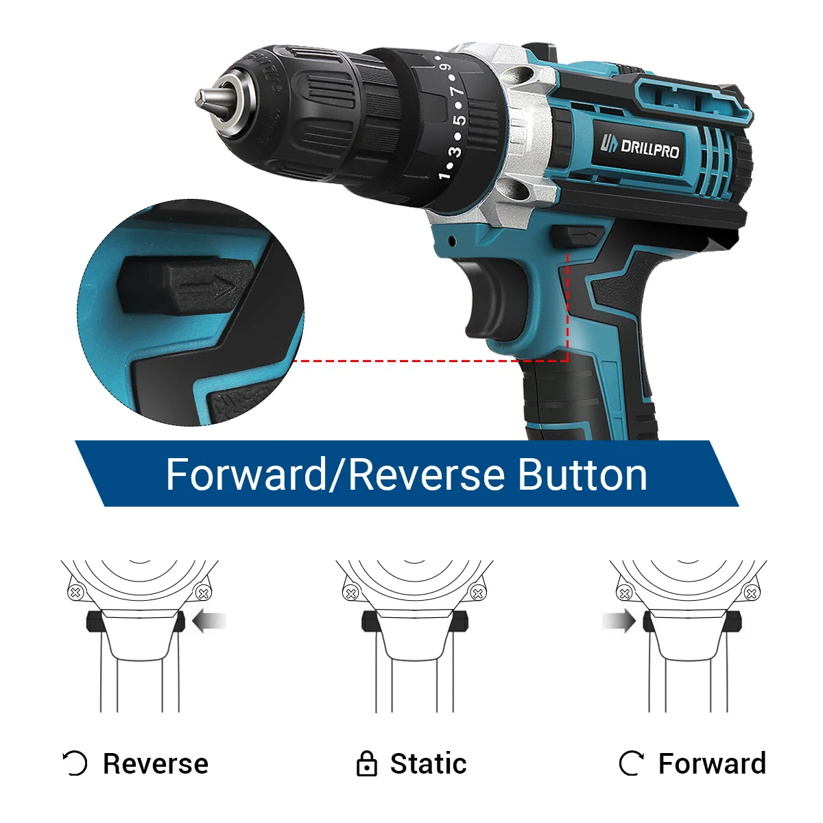 Drillpro 10MM Brushless Electric Drill 350N.M Cordless 25+3 Torque Screwdriver With Impact Function Drill Winter Ice Power Tools