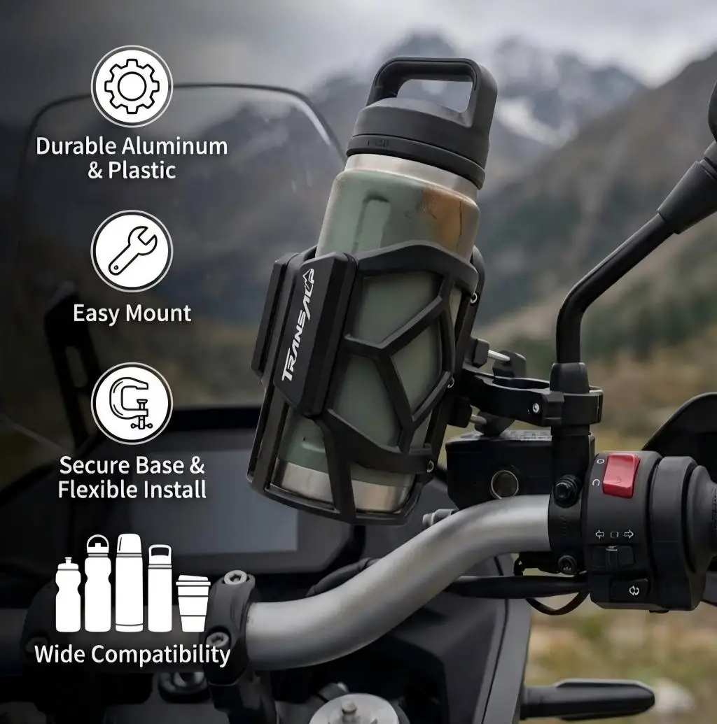 

For XL750 Transalp 600V XL650V 700V XL750 2022 2023 2024 2025 2026 Universal High Quality Motorcycle Beverage Water Cup Holder