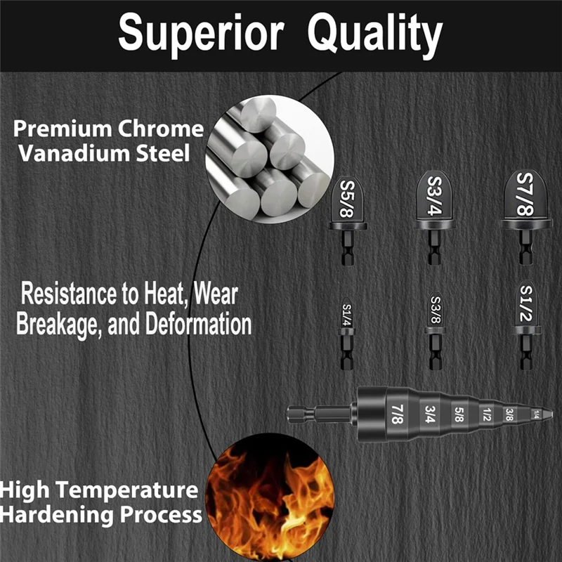MOPHE-Copper Expander Tube For Air Conditioner HVAC, 7Pcs Swaging Tool, Flaring Drill Pipe Tubing Repair Set