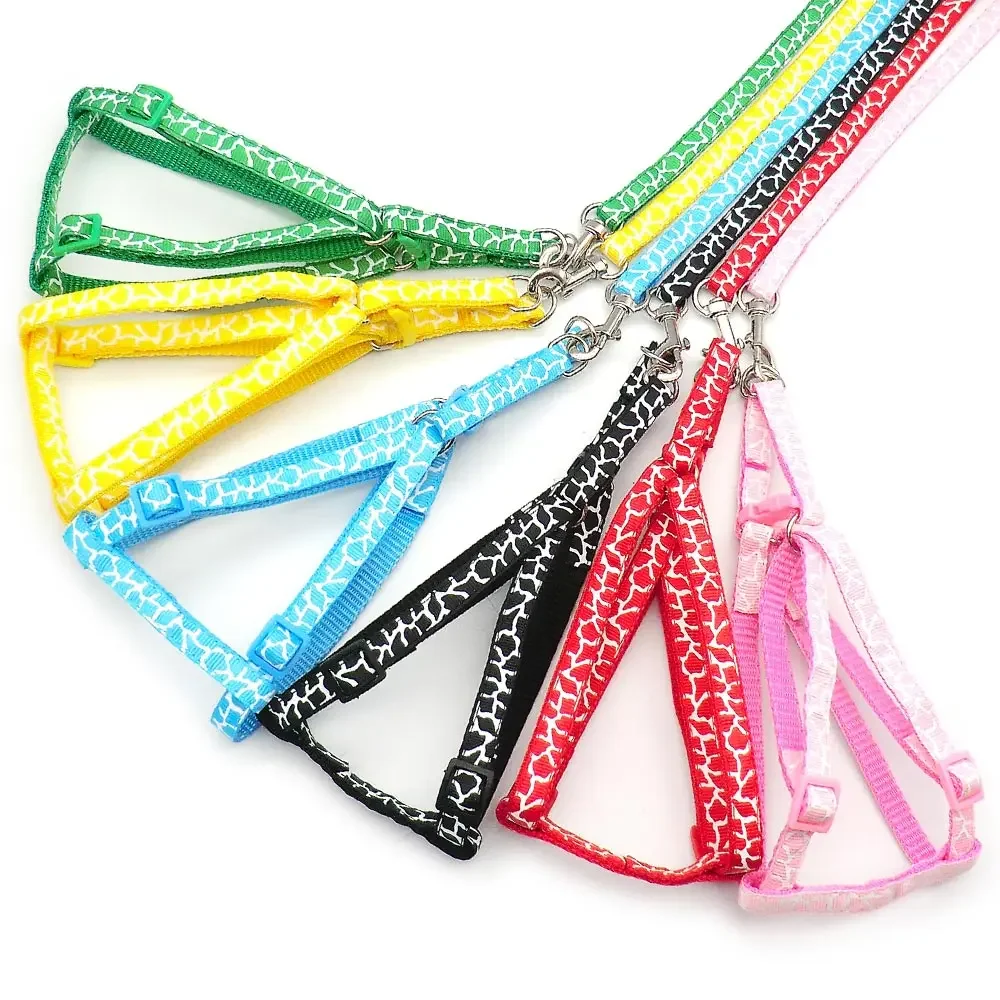 

24Sets Cartoon Print Pet Dog Harness Cute Cartoon No Pull Puppy Cat Adjustable Cat Dog Leash Vest Running Leash Strap WalkBelt
