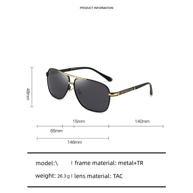 Oversized Vintage Sunglasses Men Women Fashion Polarized Photochromic Shades Eyewear Double Bridge Driving Sun Glasses image 6