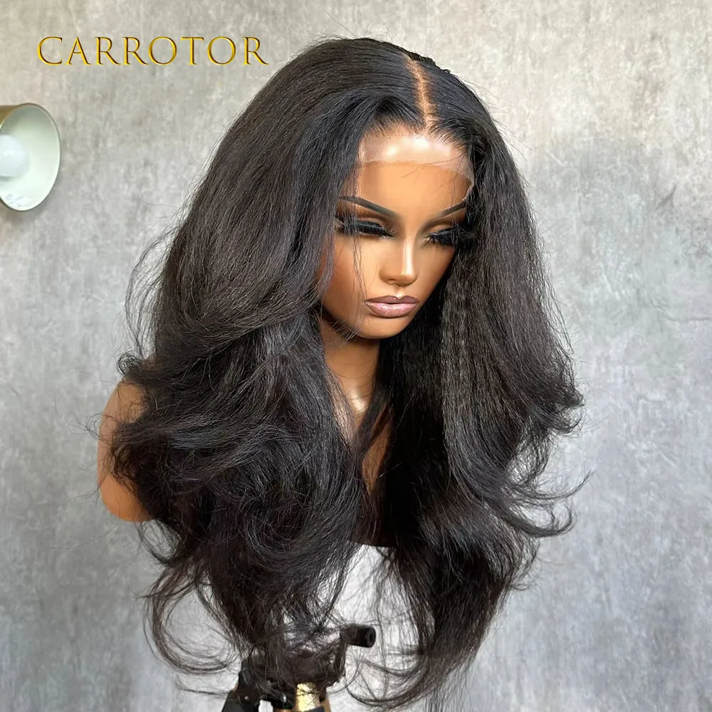 Kinky Straight And Body Wave Wig One Wig Four Looks 5x5 Lace Closure Human Hair Glueless Wigs Ready To Wear For Women