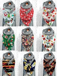 Butterfly Christmas Velvet Triangle Scarf Colorful Warm Autumn And Winter Scarf Men And Women Muffler Scarves Neck Warmer