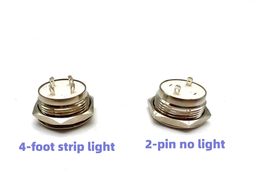 12/16/19/22/25/30mm Ultra Short Metal Button Switch Micro Momentary Reset Waterproof Power3V5V6V12V24V 1NO LED Light  Red Blue