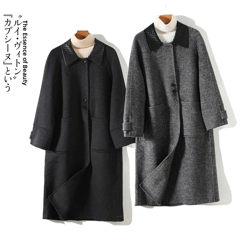 

Модное двустороннее шерстяное пальто: новая модель осенне-зимнего сезона, средней длины, из твида, для повседневной носки, прямого кроя, утепленное, длинное.