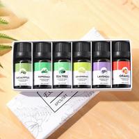 6pcs Pure Natural Essential Oils Gift Set Massage Aromatherapy Diffuser Aroma Oil Lavender Tea Tree Orange Stress Relief