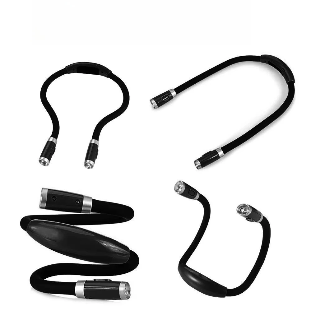 Adjustable LED Reading Headlamp Flexible Neck Hands-Free Book Light For Bedtime Reading Camping