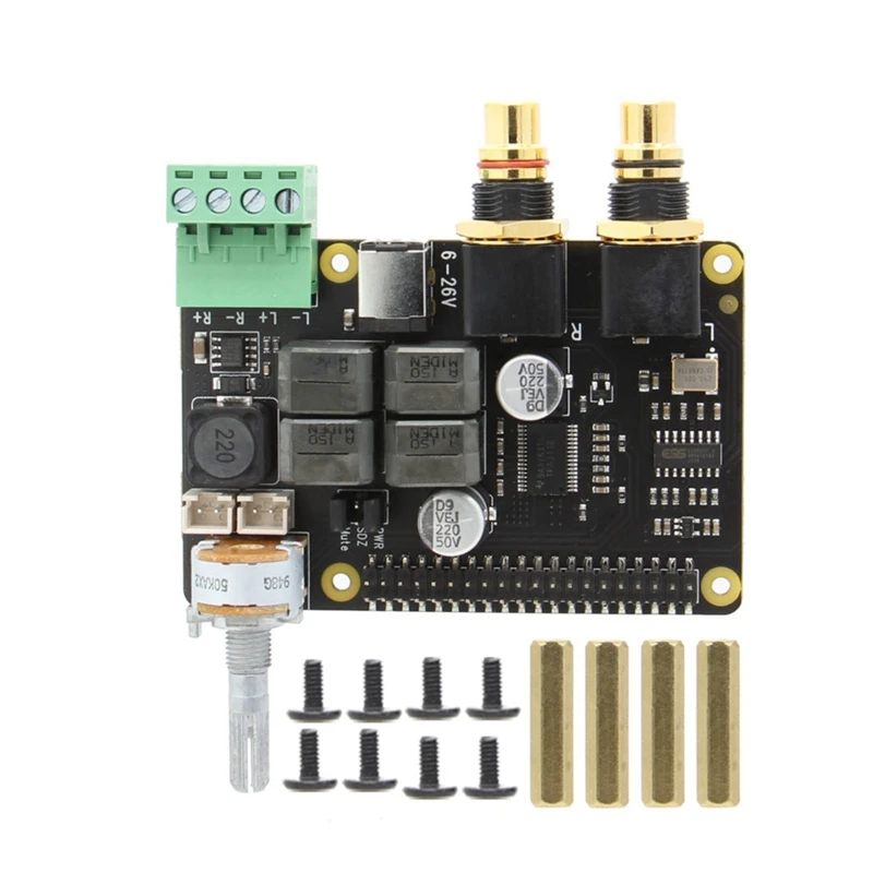 

X5500 Hifi DAC + AMP Плата расширения, цифровой аудио усилитель, музыкальный плеер, использует технологию ESS, для Raspberry Pi 4B/3B +/3B