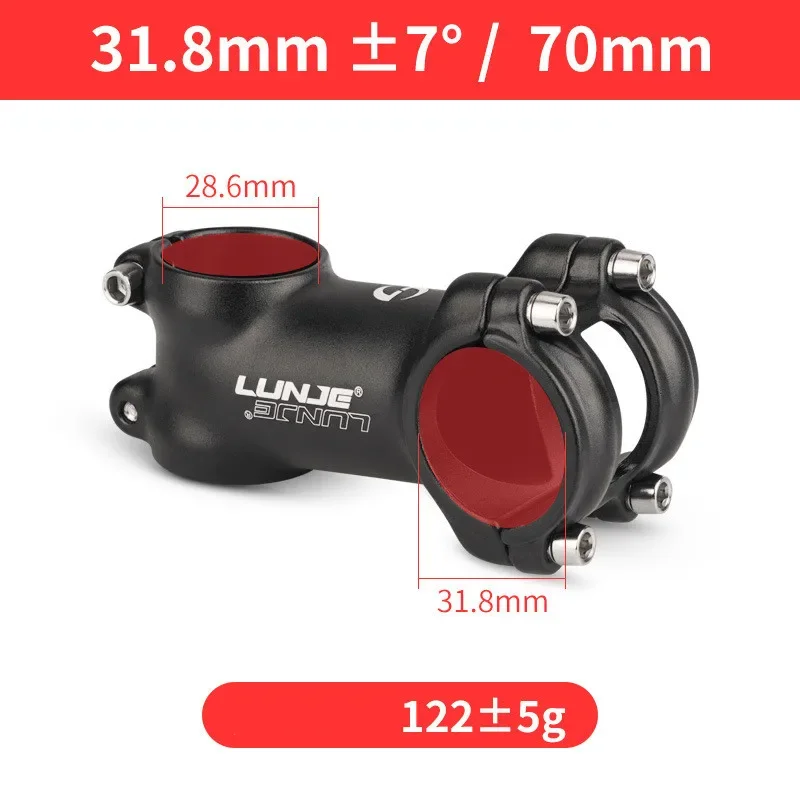 Ultraleichter Fahrradvorbau MTB Rennrad Vorbau 25,4/31,8 mm Aluminium Mountainbike Vorbau Lenker 7 Grad 60/70/80/90/100 mm