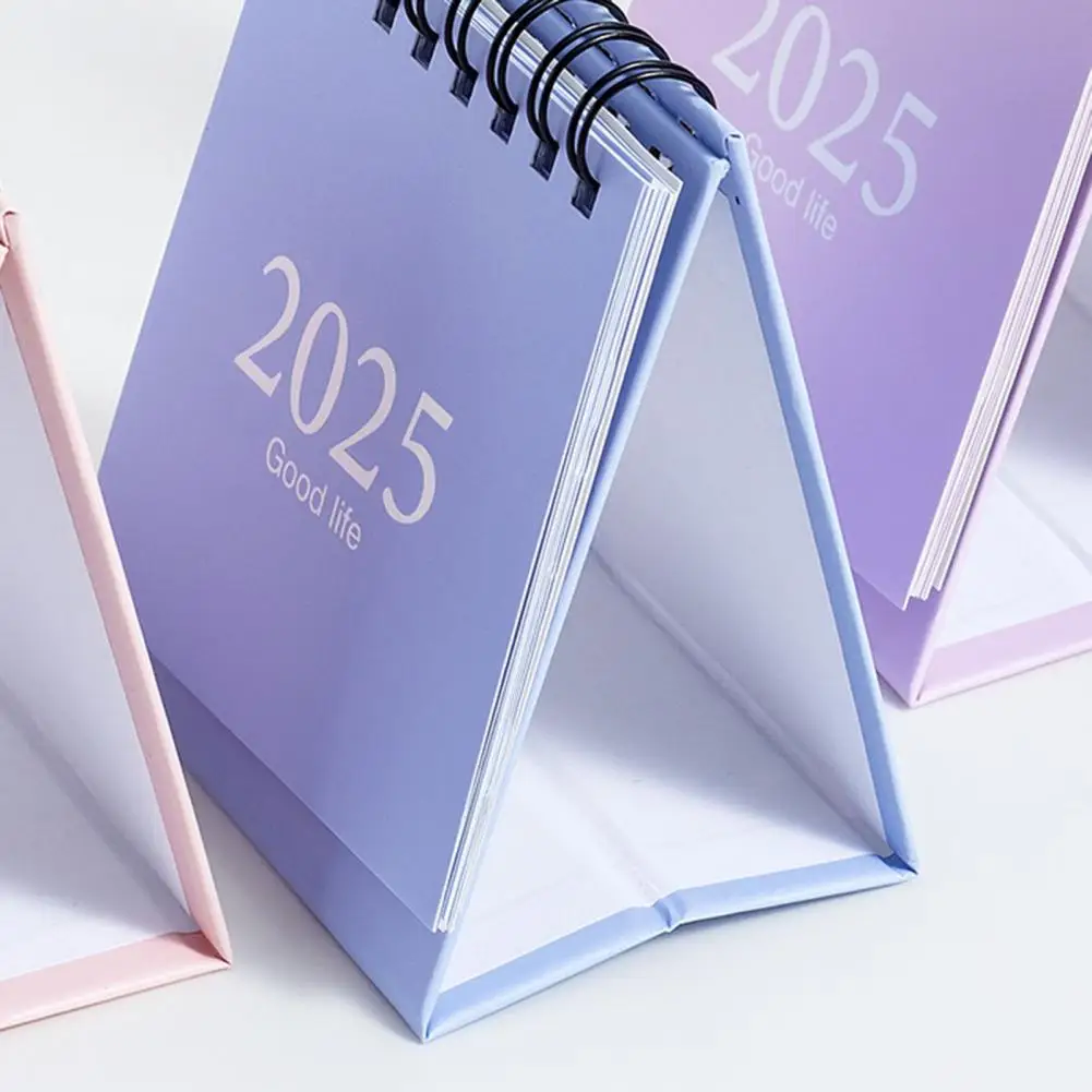 Business Trip Planner Mini Desktop Calendar 2025 Desk Calendar Annual Planner Coil Book Organizer for Home Office for Teachers