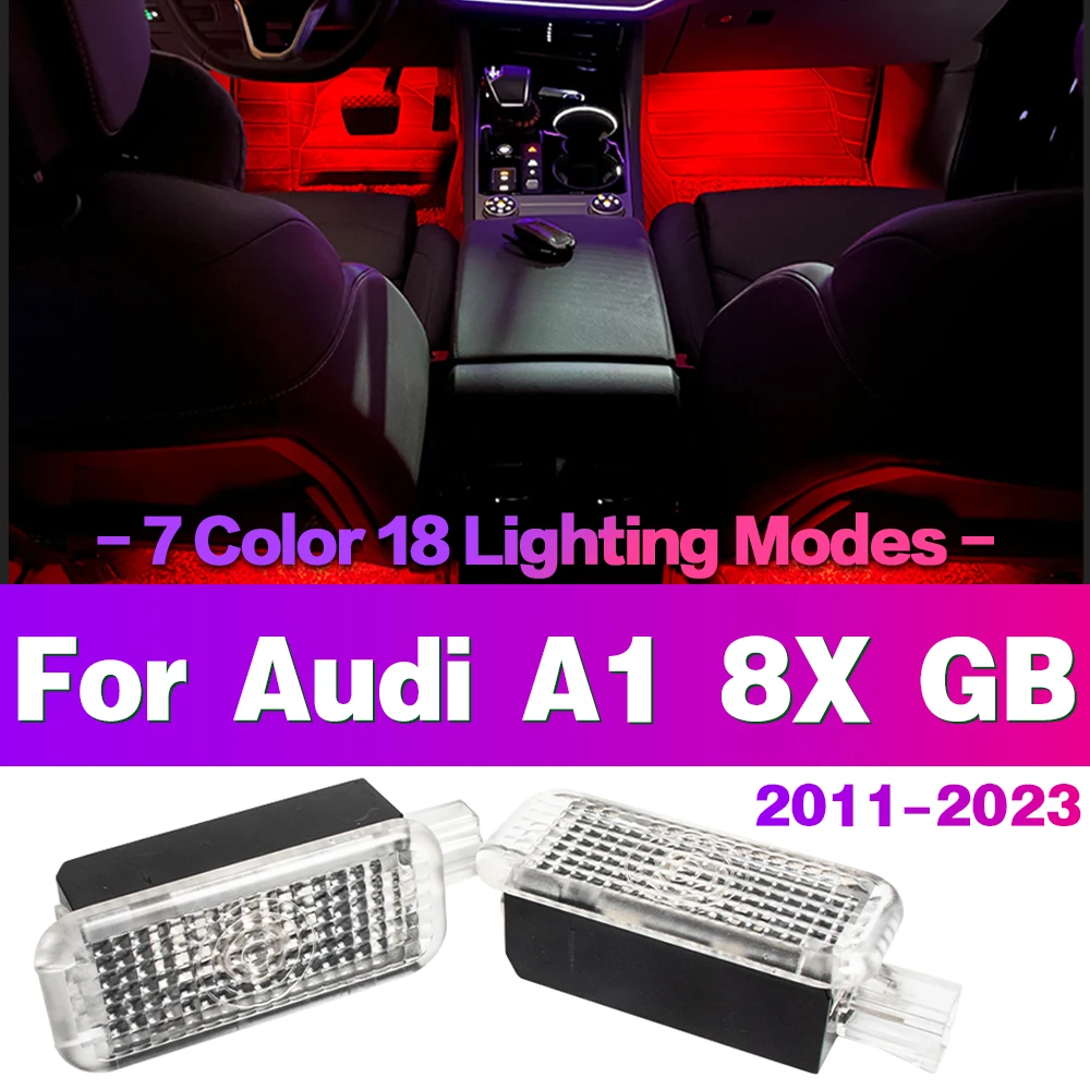 LED Car Footwell Light Bulb Interior Atmosphere Lamp Decorative Accessories For Audi A1 8X GB 2011 2012 2013 2014 2015 2016 2023