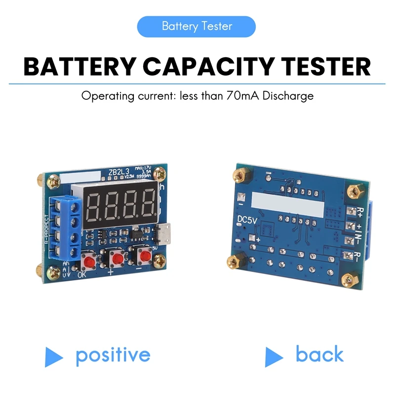 Probador de batería ZB2L3, pantalla Digital LED, fuente de alimentación de batería de litio 18650, prueba de resistencia, capacidad de plomo-ácido