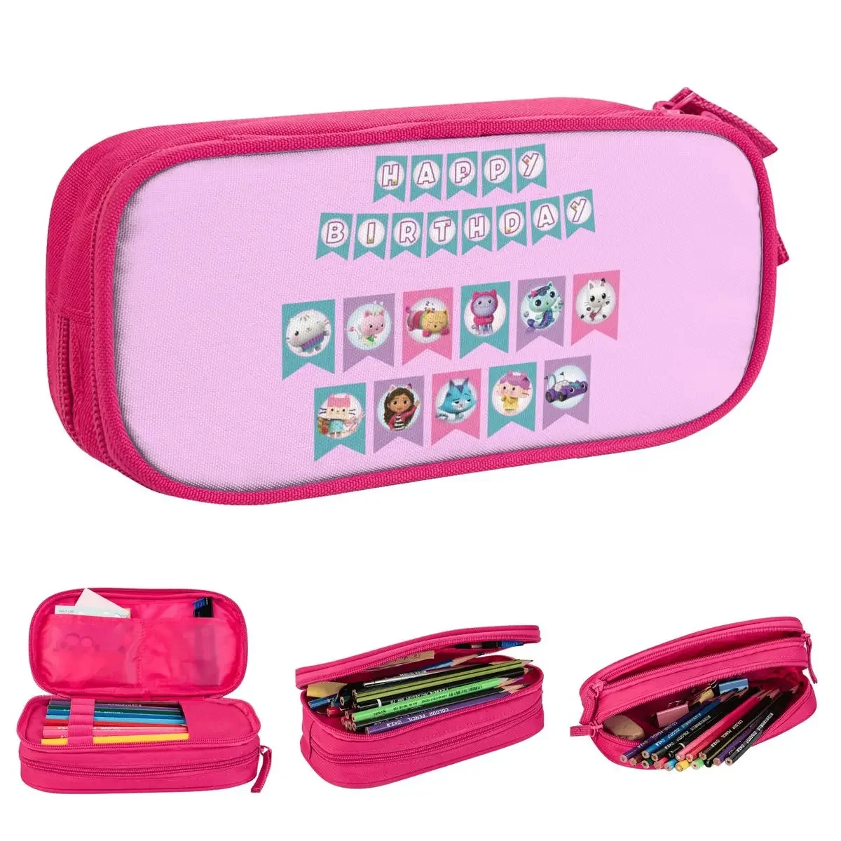 

Gabby Dollhouse Cartoon Pencil Cases Cute Pen Box Bags for Student Large Storage Office Gift Pencil Box