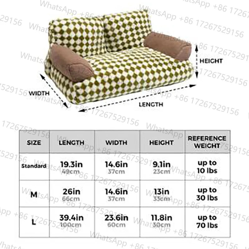 Applicable toWinter Plush Cat Bed Disassembled Dog Bed Orthopedic Pet Sofa for Small Medium Cats and Dogs, Comfortable Cushion P