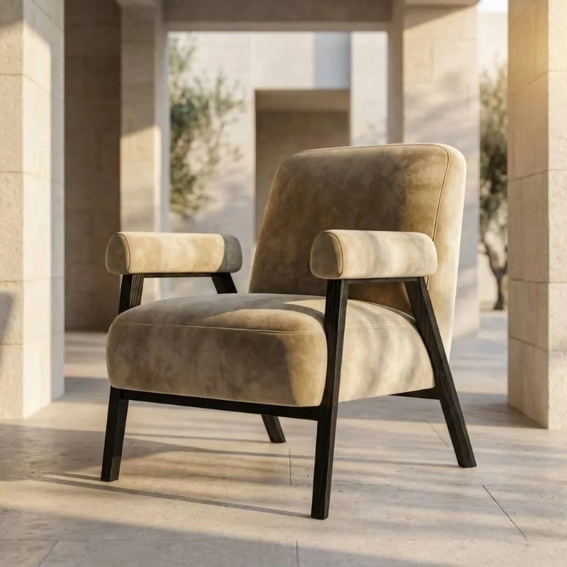 Modern eco-friendly solid wood armchair suitable for living room, dining room, home office