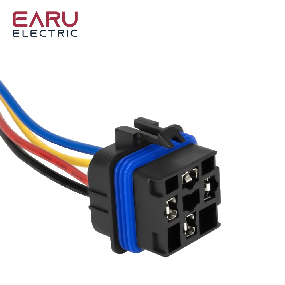 Car Auto Automobile Relay Sealed Waterproof Integrated Wired  DC12V 40A 5Pin 4pin Auto Relay + Holder With 105mm Length Wires image 6
