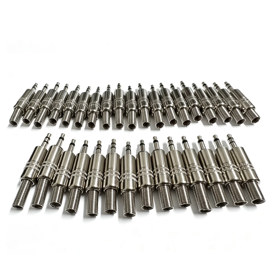 5Pcs Metal 3.5mm Male Headphone Plug Mono Stereo Audio Solder Cable Connector 3.5 2Pole 3Pole Earphone Jack Adapter