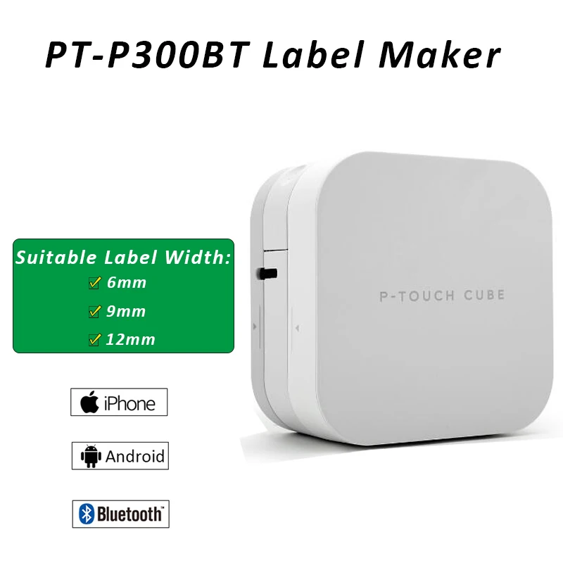 Imagem -02 - Brother P-touch Cube Label Printer Pt-p300bt Pt710bt Pt-910bt Bluetooth para Tze 12 18 24 36 mm