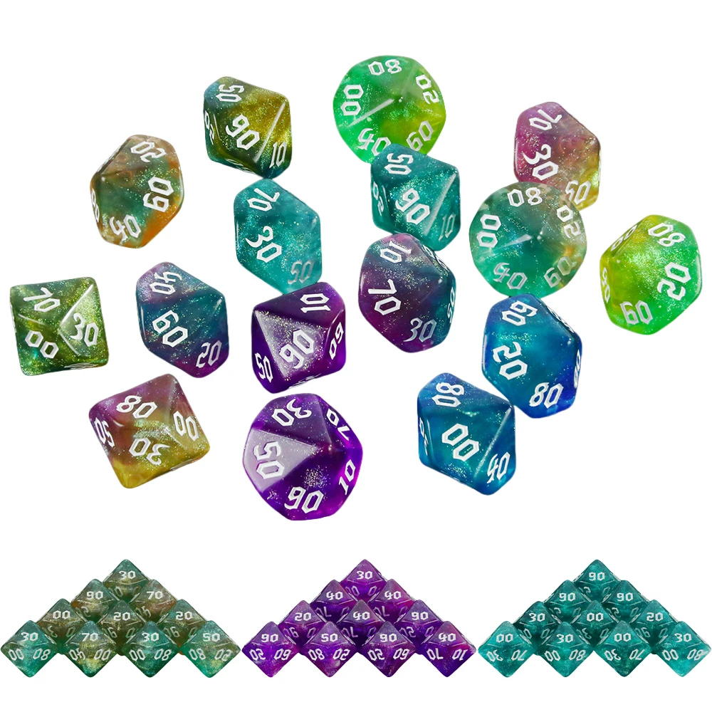 

10 шт. D10(00-90) набор кубиков для смешивания цветов многогранные игральные кости для настольной игры DND RPG карточные игры