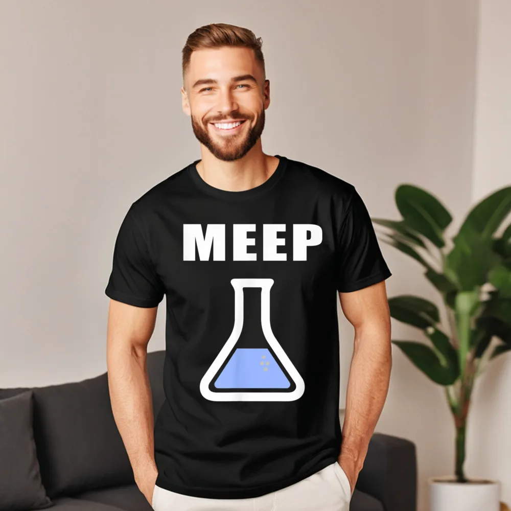 Graphic Mans T-shirts Meep Beaker Shirt Funny Science Funny Tees All Cotton Round Collar Short Sleeve Normal Tshirts Autumn