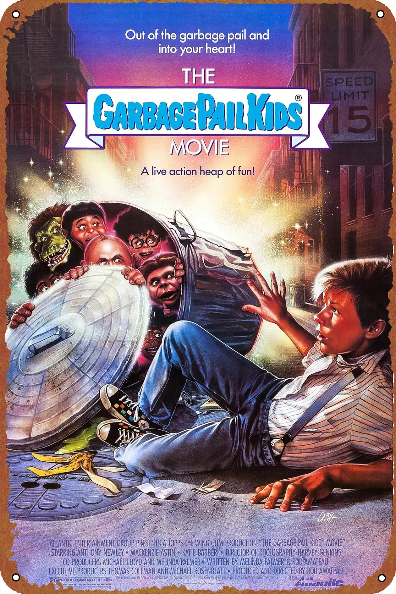 The Garbage Pail Kids Movie Out of and into your heart! 1987 Vintage Metal Tin Sign 12 x 8 Inches Poster