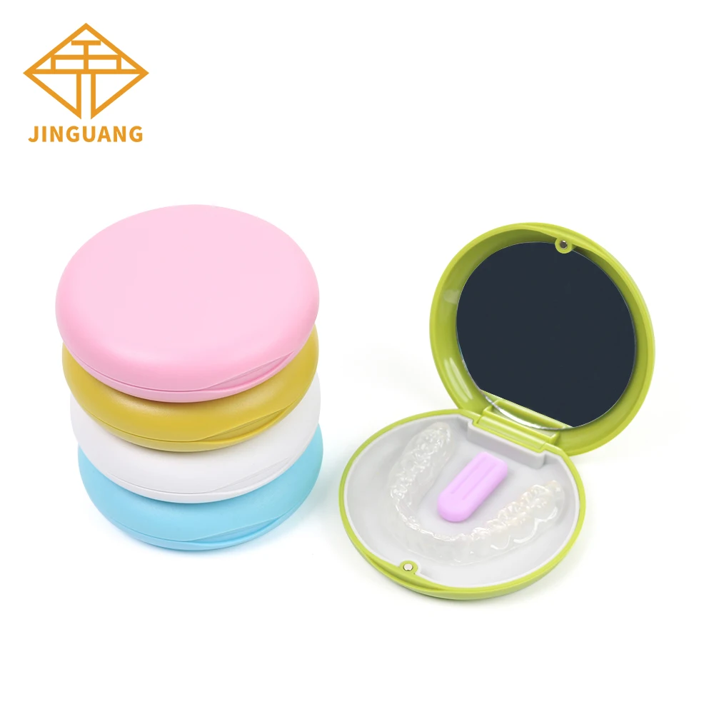 20pcs Orthodontic Retainer Storage Box Denture Magnetic Container With Mirror Oral Correction Care Portable Travel Storage Box