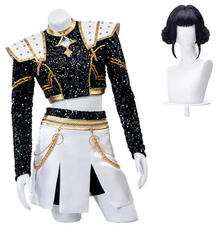 

Хэллоуин KPop Zoey Косплей Костюм Парик Черное Пальто Поющий Костюм Песня-Акционный Костюм Женский