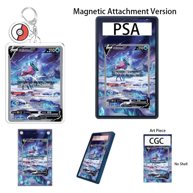 Art Display for Pokemon Crown Zenith Suicune V Anime Expand Art Fans Gift Recyclable Acrylic Protective Case Keychain