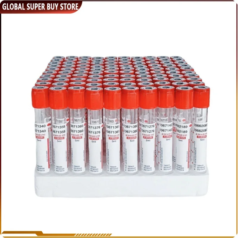 Tubos de Coleta de Sangue para Laboratórios Veterinários Fibra Rica Tubo Prf sem Aditivo Vácuo 10ml 100 Tubos