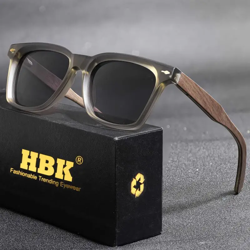 

Солнцезащитные очки HBK Vintage Luxury: мужские и женские, с дужками из массива дерева, ретро-стиль, для активного отдыха, вечеринок, путешествий и отпуска