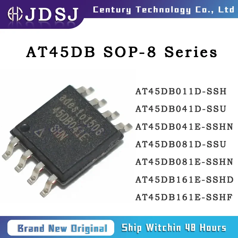 5PCS AT45DB011D-SSH AT45DB041D-SSU AT45DB041E-SSHN AT45DB081D-SSU AT45DB081E-SSHN AT45DB161E-SSHD AT45DB161E-SSHF SOP-8 IC Chip